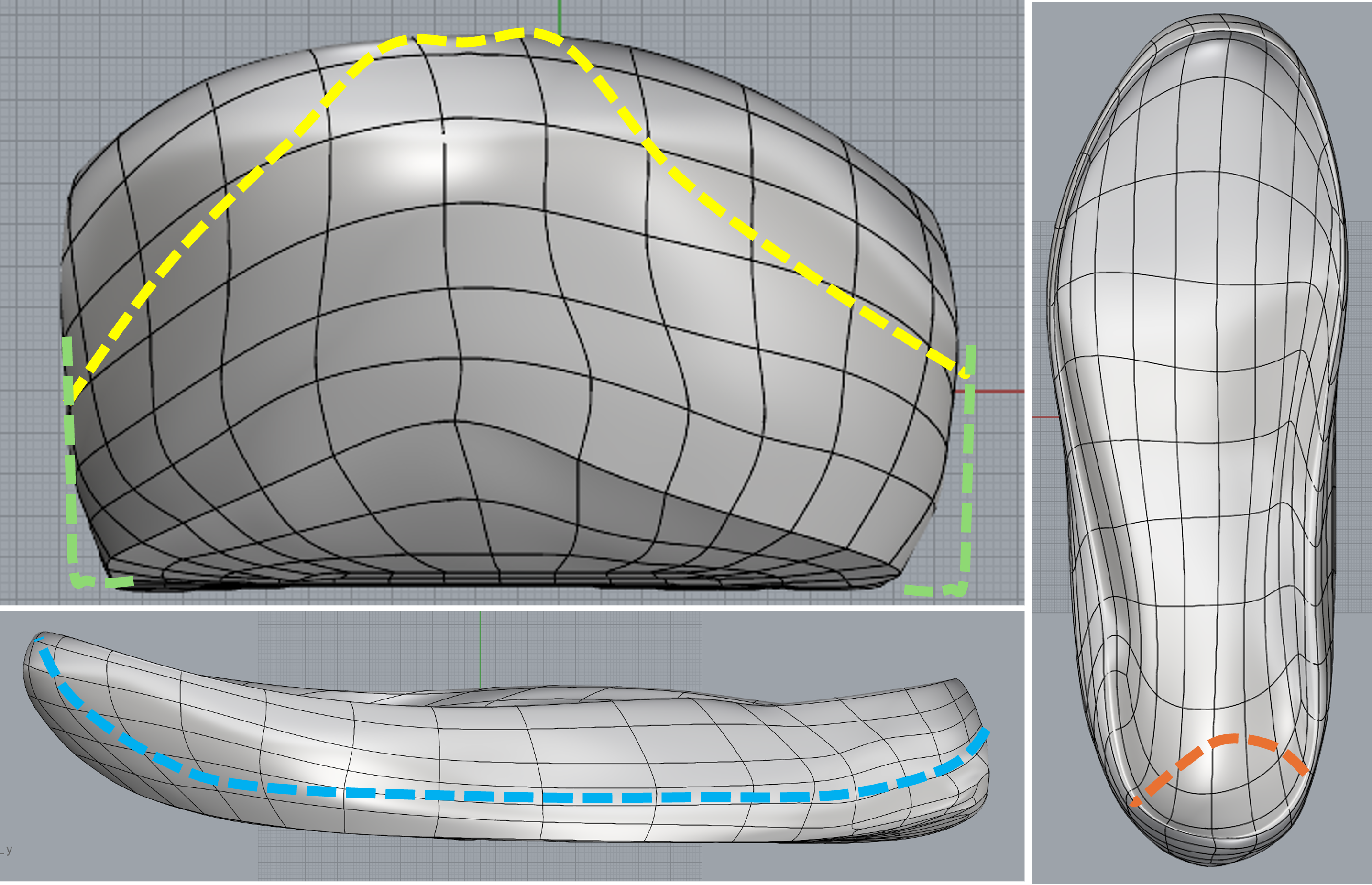 Visual of design feedback given after lab testing of the V3 shoe